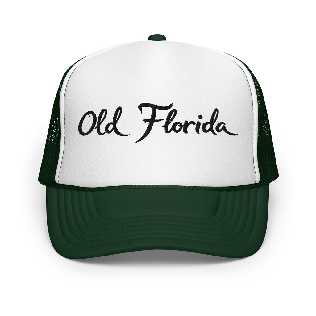 Old Florida Dark Green Trucker Hat - Front View