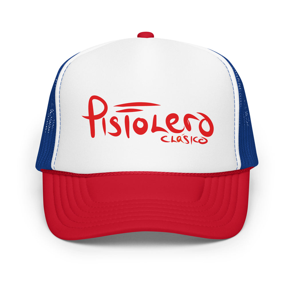Pistolero Clásico Red White & Blue Trucker Hat – front view