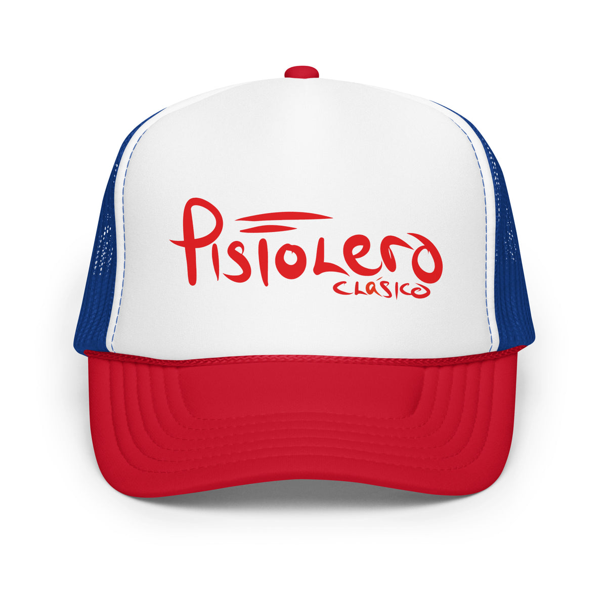 Pistolero Clásico Red White & Blue Trucker Hat – front view