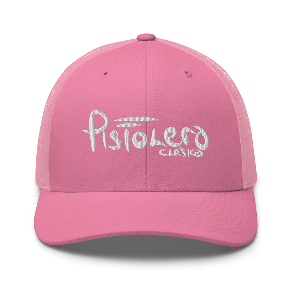 Pistolero Clásico Premium Pink Trucker Hat – front view