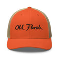 Old Florida Premium Hunter Orange Trucker Hat - front view