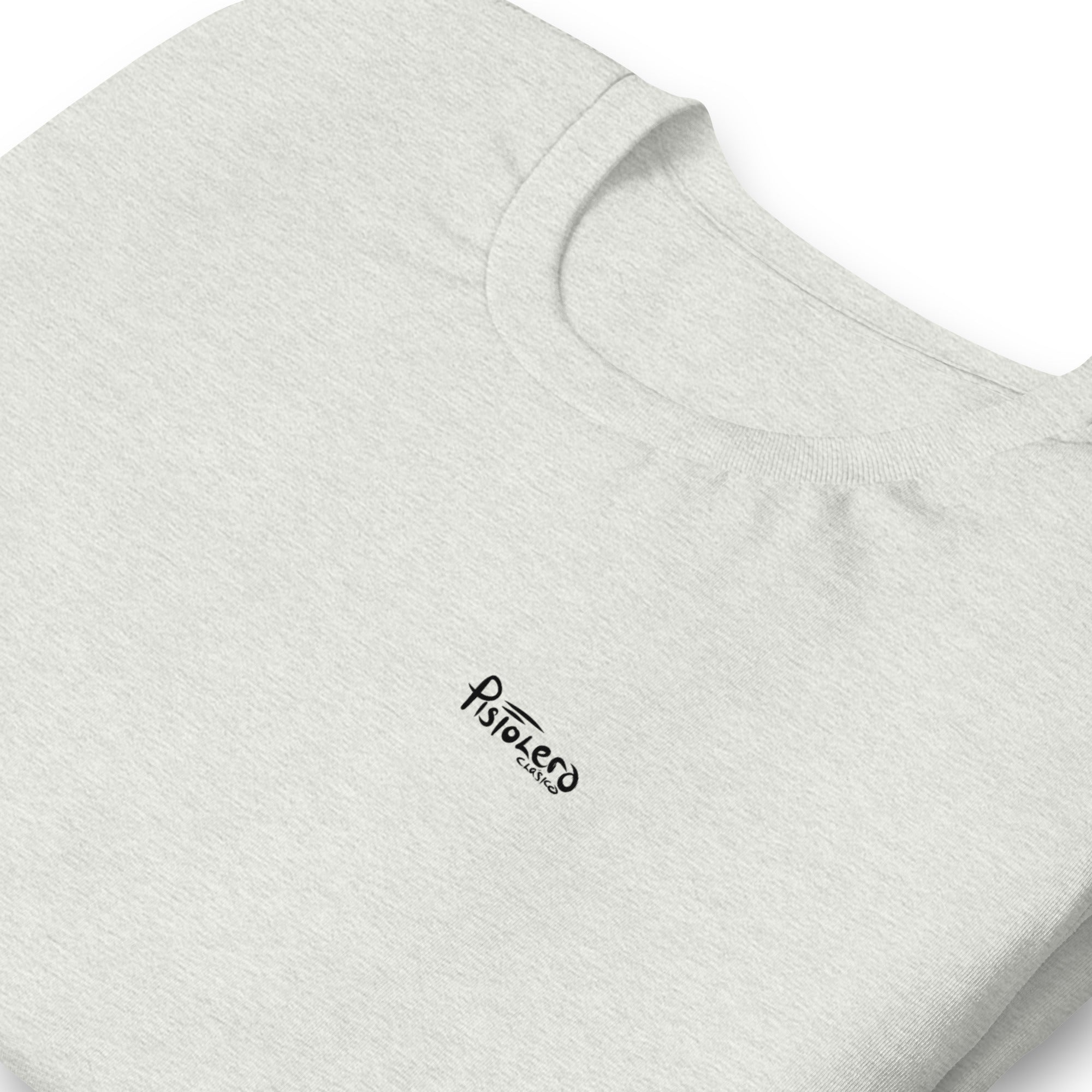 Bull Wrestling ash tee — front Pistolero Clásico logo — Pistolero Clásico