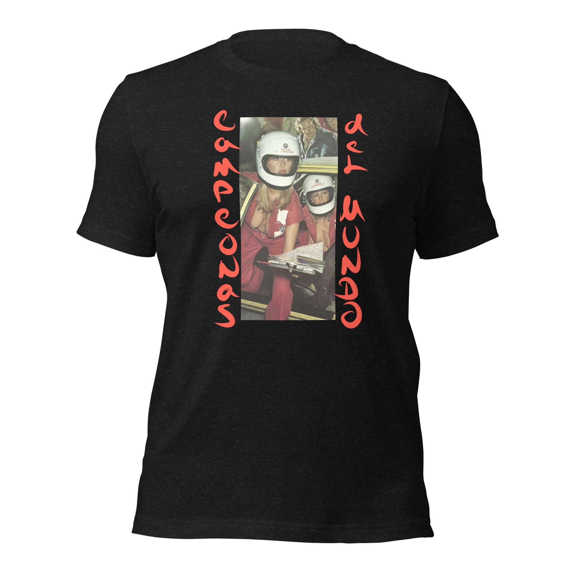 Campeonas del Mundo graphic tee in Heather Black, front view — Pistolero Clásico
