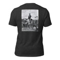 Ole Bone graphic tee in Heather Dark Gray, back view — Pistolero Clásico