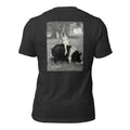 SuuWee dark grey heather tee — back graphic print detail — Pistolero Clásico