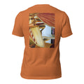 dFins Clásico heather autumn tee — back graphic print — Pistolero Clásico