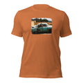 ¡Vamonos! heather autumn tee — front graphic print — Pistolero Clásico