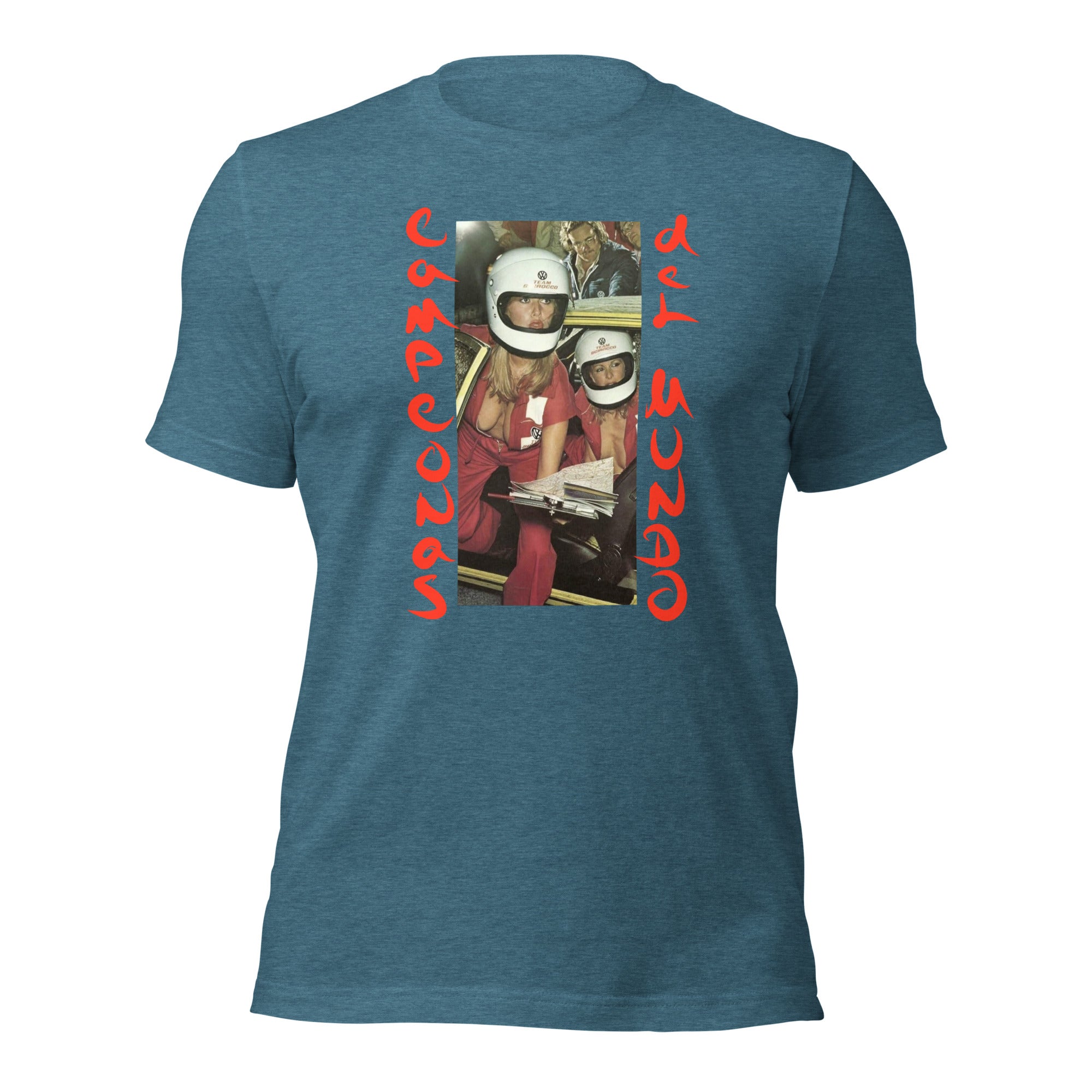 Campeonas del Mundo graphic tee in Heather Deep Teal, front view — Pistolero Clásico