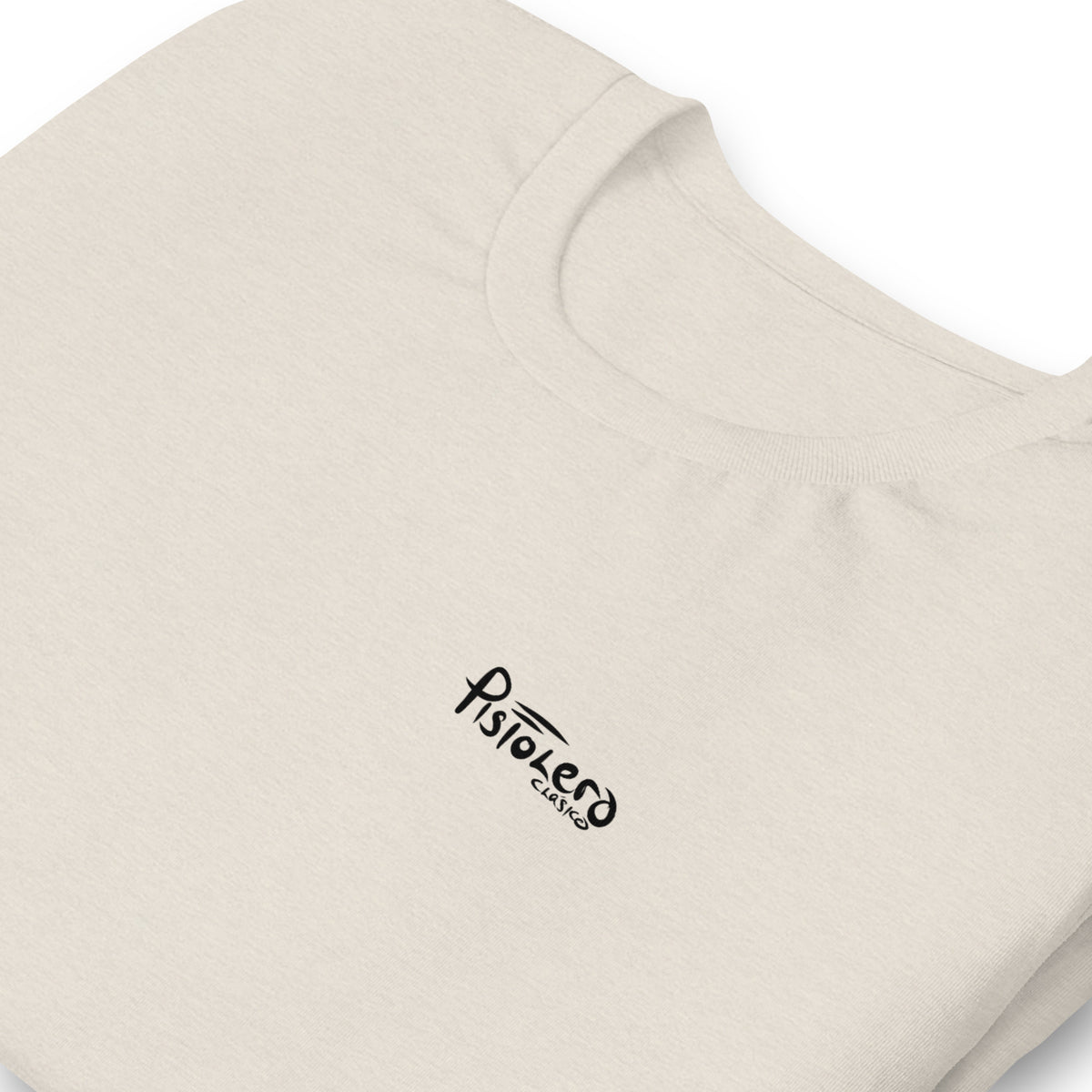 Medicine Show heather dust tee — front Pistolero Clásico logo — Pistolero Clásico