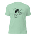Sail Fish heather prism mint tee — front graphic print — Pistolero Clásico