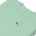 Rainbow heather prism mint tee — front Pistolero Clásico logo — Pistolero Clásico