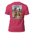 Panama City heather raspberry tee — back graphic print — Pistolero Clásico