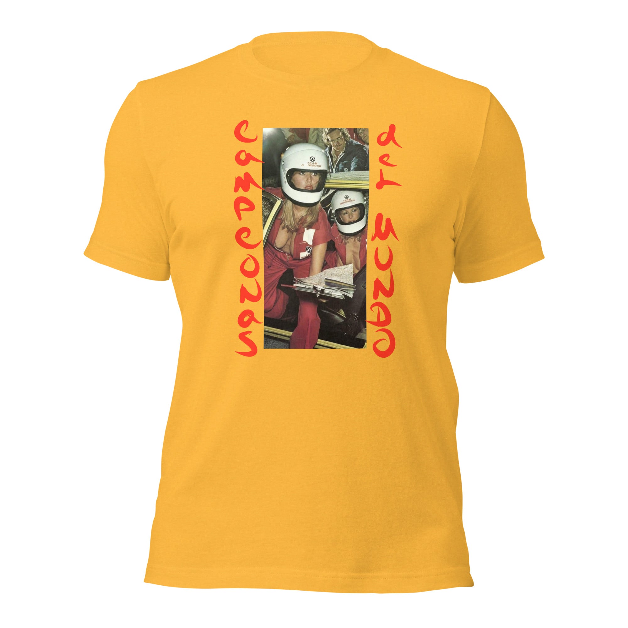 Campeonas del Mundo graphic tee in Heather Yellow Gold, front view — Pistolero Clásico