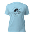 Sail Fish ocean blue tee — front graphic print — Pistolero Clásico