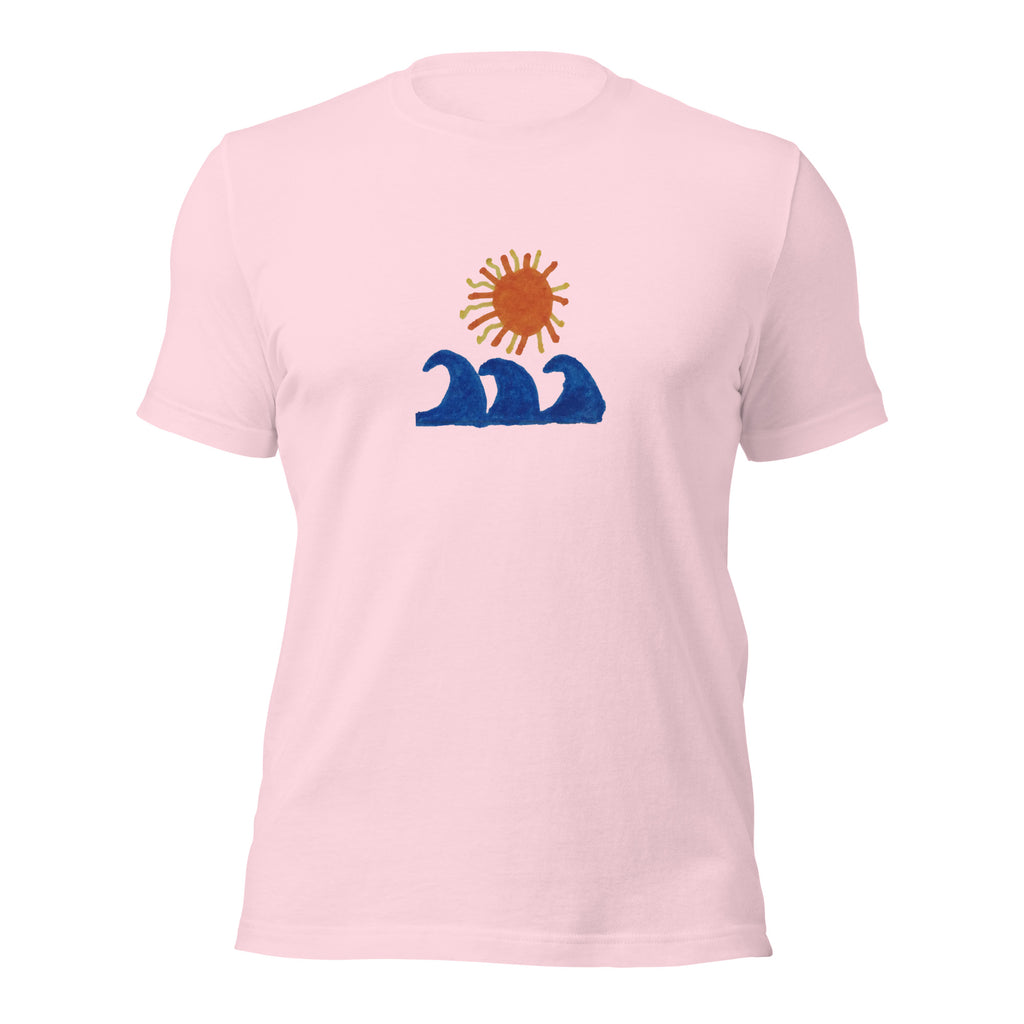 Summer soft pink tee — front graphic print — Pistolero Clásico