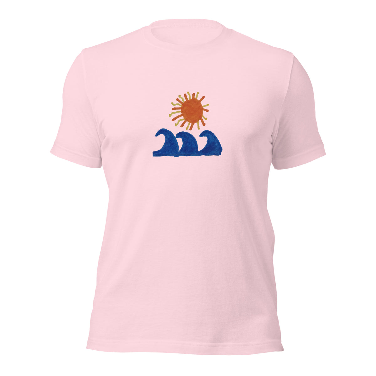 Summer soft pink tee — front graphic print — Pistolero Clásico