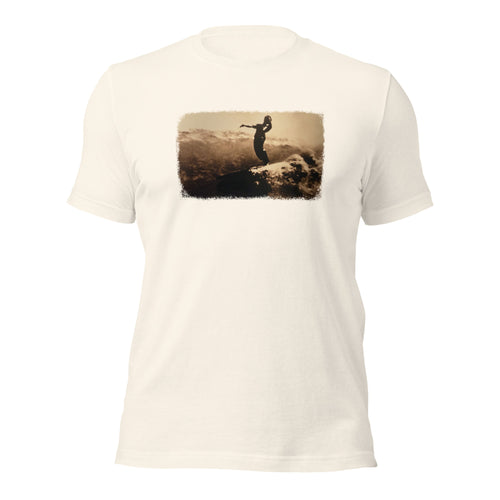 Blackie at Canoes graphic tee in Vintage White, front view — Pistolero Clásico