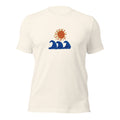 Summer vintage white tee — front graphic print detail — Pistolero Clásico