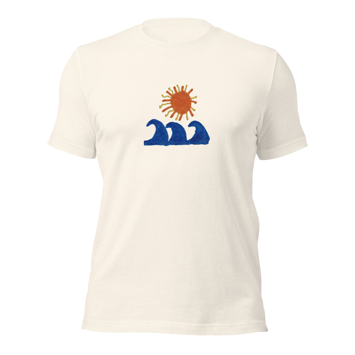 Summer vintage white tee — front graphic print detail — Pistolero Clásico