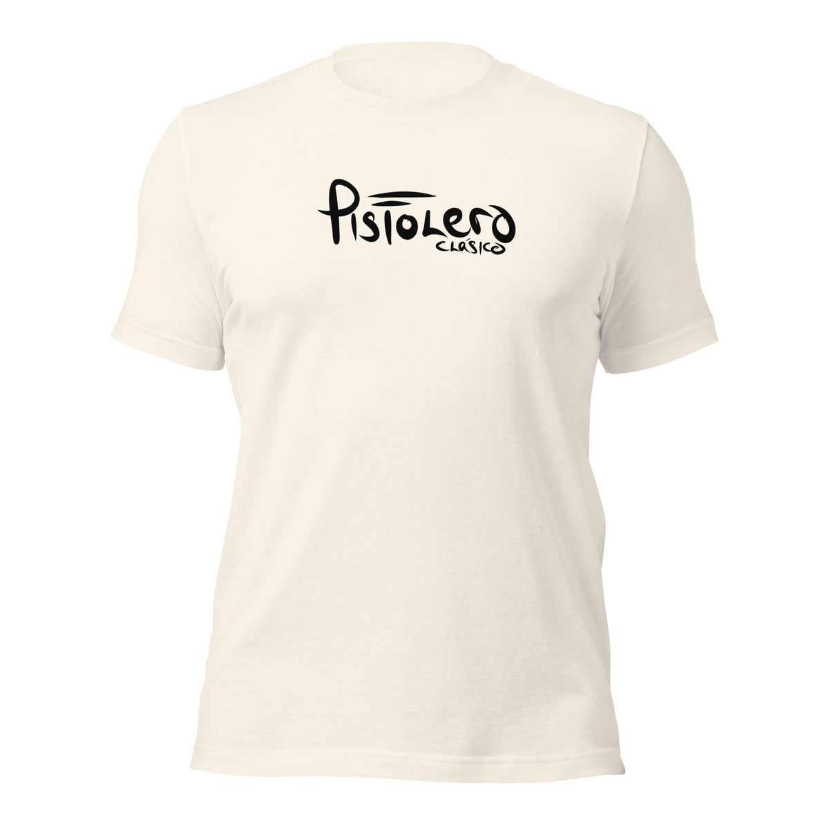Pistolero Clásico Tee vintage white — front logo — Pistolero Clásico