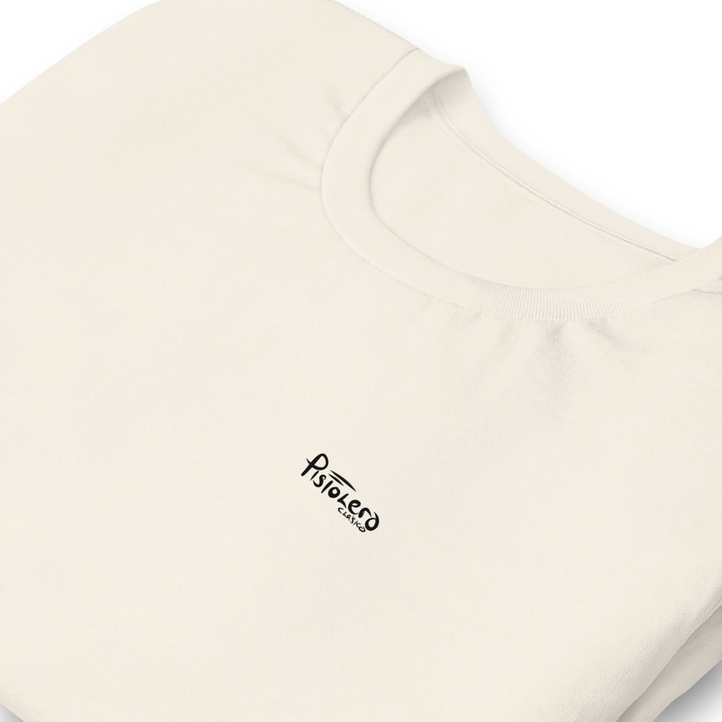 Panama City vintage white tee — front Pistolero Clásico logo — Pistolero Clásico